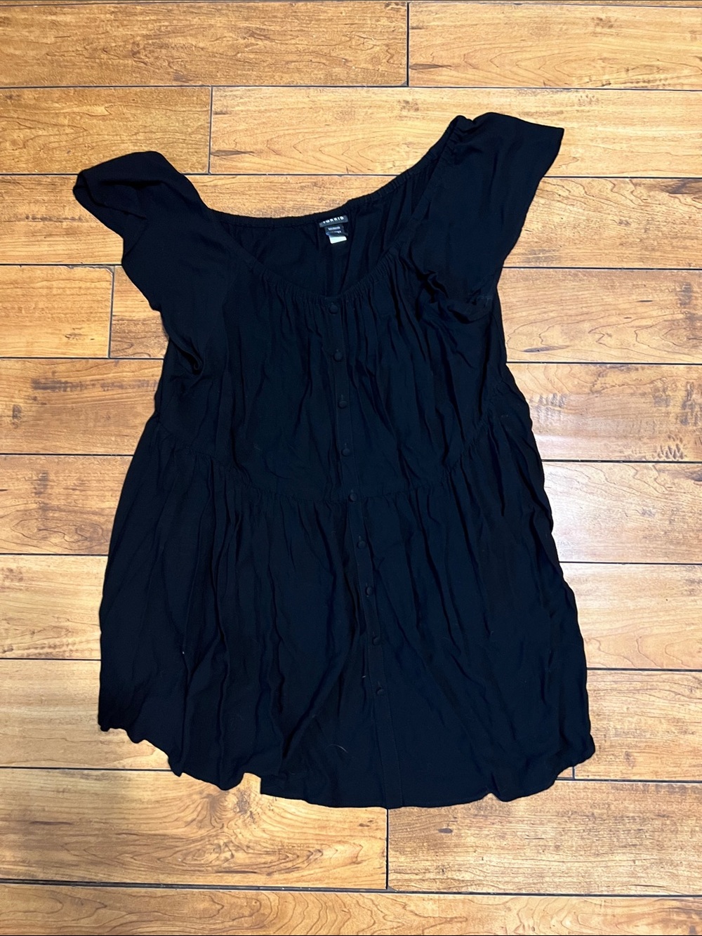 Torrid Button-Front Short Sleeve babydoll top